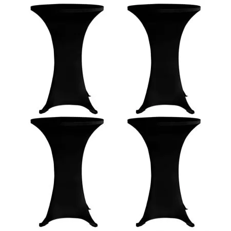 Set 4 bucati husa de masa cu picior ø60 cm, negru, 60 cm