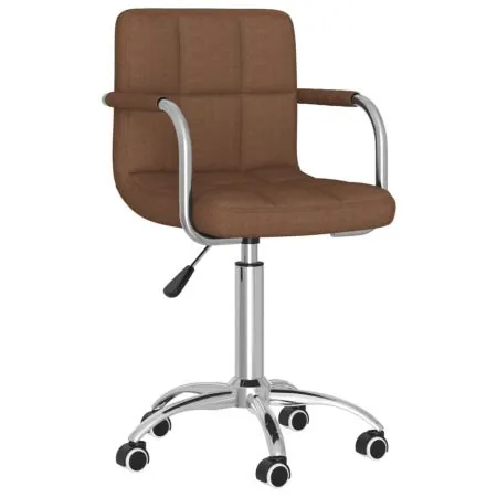  Scaun de bucătărie pivotant, maro, material textil