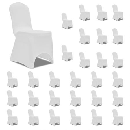 Set 30 bucati huse de scaun elastice, alb