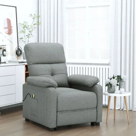  Fotoliu de masaj electric rabatabil, gri închis, textil