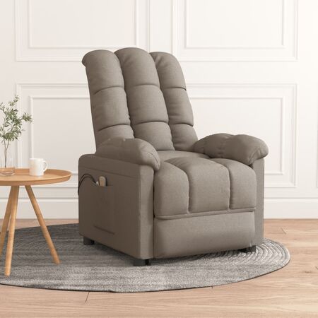  Fotoliu de masaj electric rabatabil, gri taupe, textil