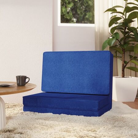  Scaun de podea pliabil, albastru, material textil