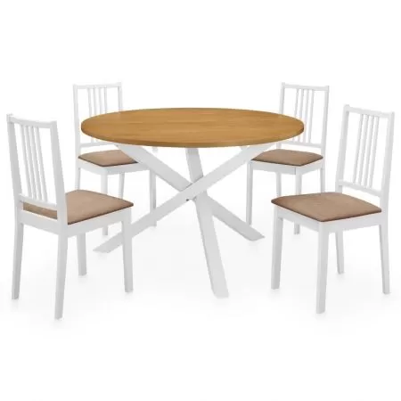  Set de mobilier de bucătărie, 5 piese, alb, MDF