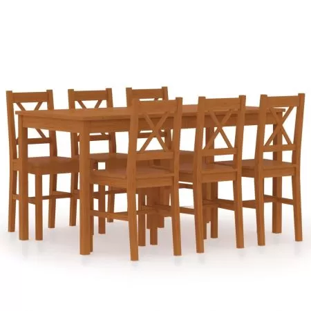 Set mobilier de bucatarie, 7 piese, maro miere, 70 x 43 x 85 cm