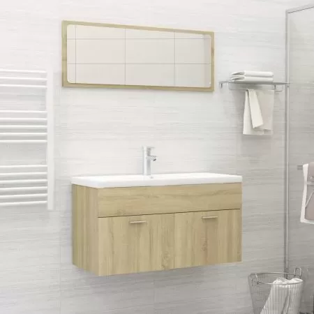  Set mobilier baie, 2 piese, stejar Sonoma, PAL
