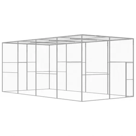  Cușcă pentru pisici, 6x3x2,5 m, oțel galvanizat