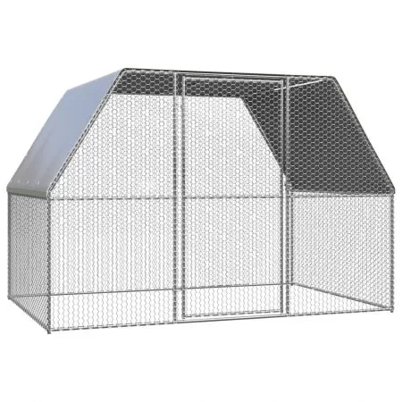  Coteț de păsări pentru exterior, 3x2x2 m, oțel galvanizat