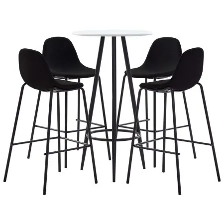 Set de bar, 5 piese, negru, material textil