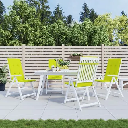  Perne scaun cu spătar înalt, 4 buc., verde, 120x50x3 cm, textil