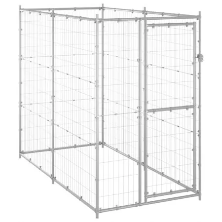  Padoc pentru câini de exterior 110x220x180 cm oțel zincat