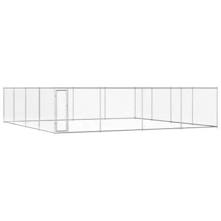  Padoc pentru câini de exterior, 760x760x185 cm, oțel galvanizat