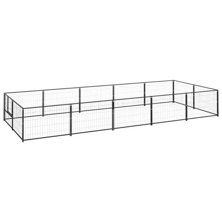  Padoc pentru câini, negru, 10 m², oțel