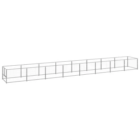  Padoc pentru câini, argintiu, 8 m², oțel