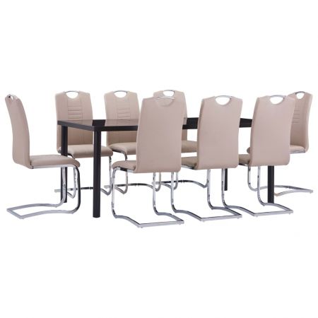 Set mobilier bucatarie, 9 piese, cappuccino, 90 x 90 x 75 cm