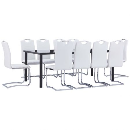 Set mobilier de bucatarie, 11 piese, alb, 100 x 100 x 75 cm