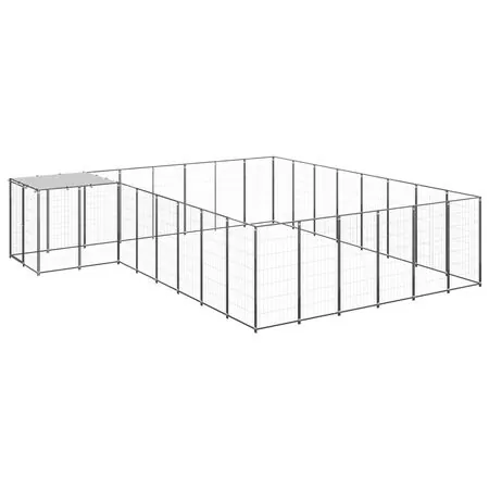  Padoc pentru câini, negru, 15,73 m², oțel  