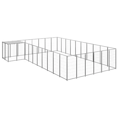  Padoc pentru câini, negru, 19,36 m², oțel  