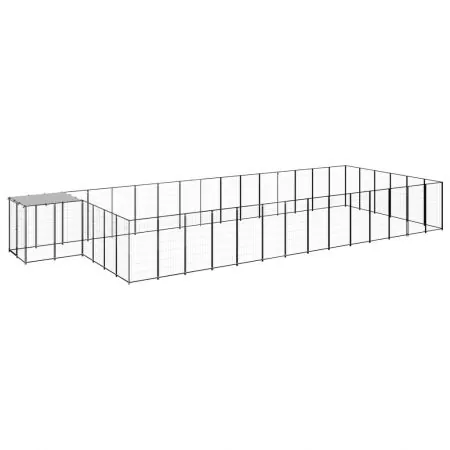  Padoc pentru câini, negru, 26,62 m², oțel  