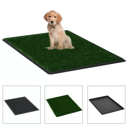  Toaletă animale companie tavă & gazon artificial 76x51x3cm WC