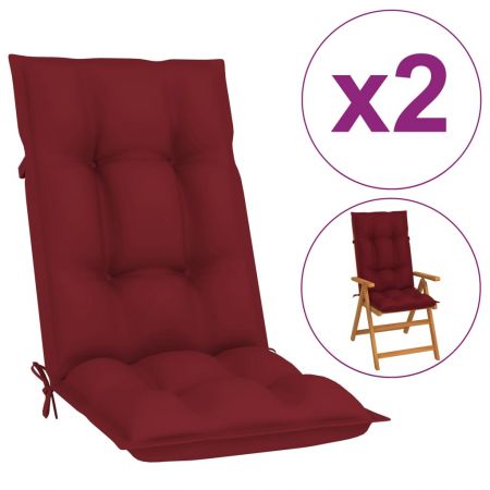 Set 2 bucati perne pentru scaun de gradina, bordo, 120 x 50 x 7 cm