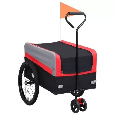 Remorca bicicleta & carucior 2-in-1 XXL, rosu, 62.5 x 135 x 100 cm