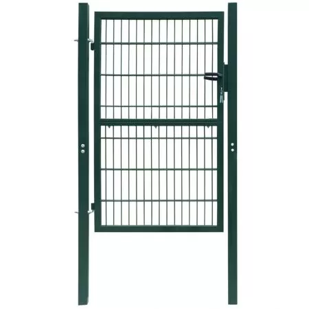 Poarta pentru gard 2D (simpla), verde, 106 x 170 cm