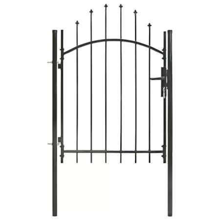 Poartă de grădină, negru, 1 x 1,75 m, oțel