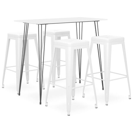  Set mobilier de bar, 5 piese, alb