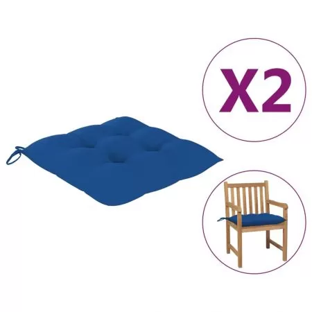 Set 2 bucati perne de scaun, albastru, 50 x 50 x 7 cm