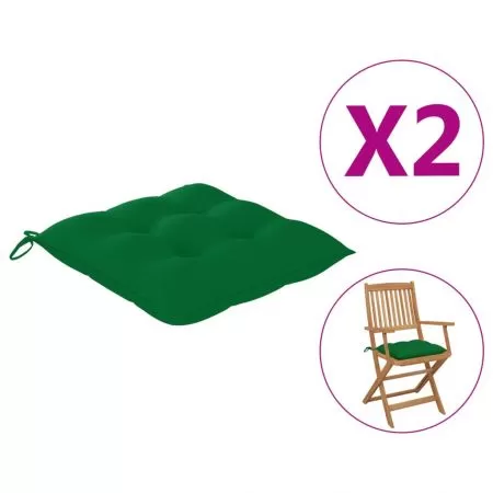Set 2 bucati perne de scaun, verde, 40 x 40 x 7 cm