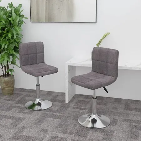  Scaune de bucătărie pivotante, 2 buc., gri taupe, textil