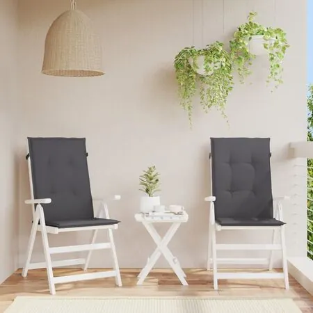  Perne scaun cu spătar înalt, 2 buc. antracit 120x50x3 cm textil