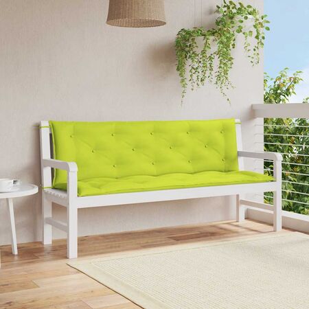  Pernă bancă grădină, verde aprins 150x(50+50)x7cm textil oxford