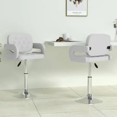  Scaune de bucătărie pivotante, 2 buc., alb, piele artificială