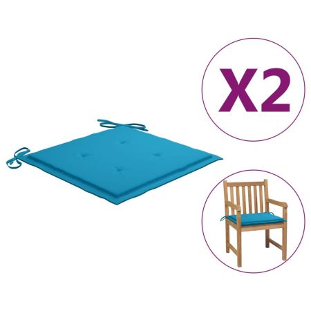 Set 2 bucati perne scaun de gradina, albastru, 50 x 50 x 3 cm