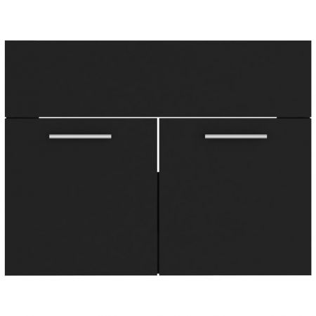 Set mobilier de baie, negru, 60 x 38.5 x 46 cm