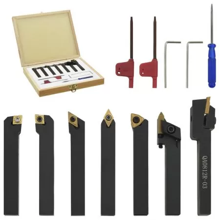  Set unelte de strunjire indexabile, 12 piese, 8x8 mm, 70 mm