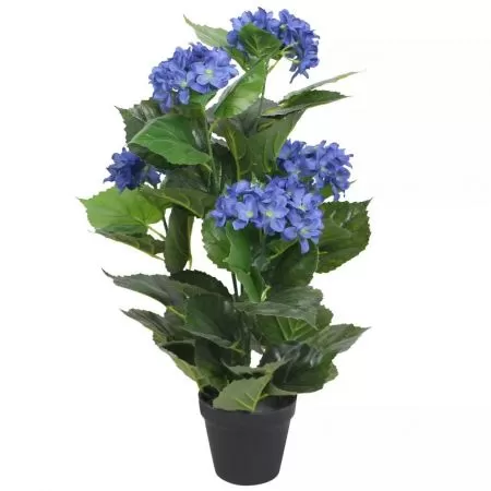 Planta artificiala hydrangea cu ghiveci, albastru