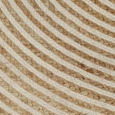 Covor lucrat manual cu model spiralat, alb, 150 cm