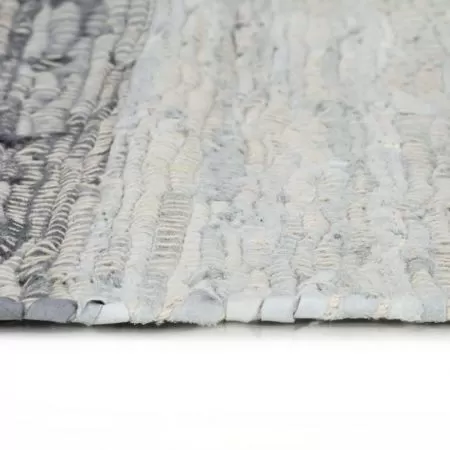 Covor Chindi tesut manual, gri, 120 x 170 cm