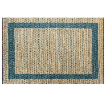 Covor manual, albastru, 160 x 230 cm