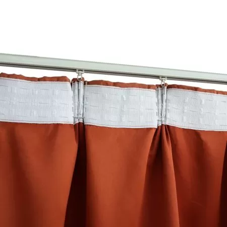 Set 2 bucati draperii opace cu carlige, rugină, 140 x 245 cm