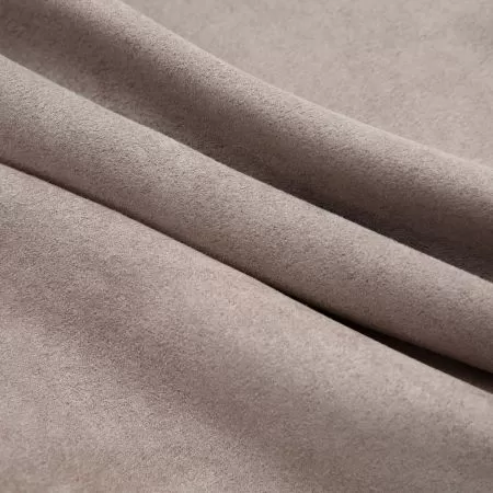 Set 2 bucati draperii opace cu inele metalice, gri taupe, 140 x 245 cm, cu aspect de piele întoarsă