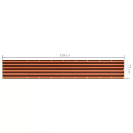 Paravan de balcon portocaliu/maro 75 x 500 cm tesatura oxford, portocaliu si maro, 75 x 500 cm