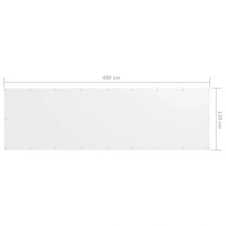 Paravan de balcon, alb, 120 x 400 cm