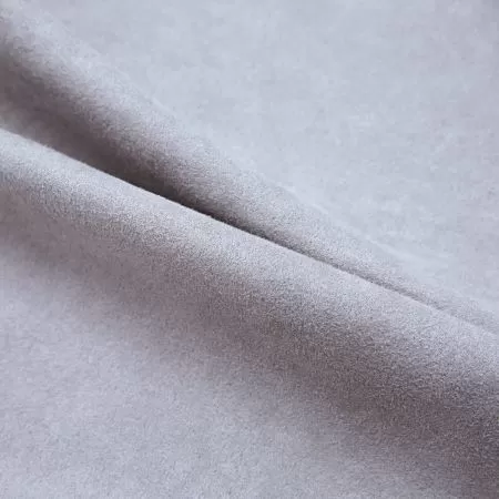Set 2 bucati draperii opace cu inele metalice, gri, 140 x 225 cm, cu aspect de piele întoarsă
