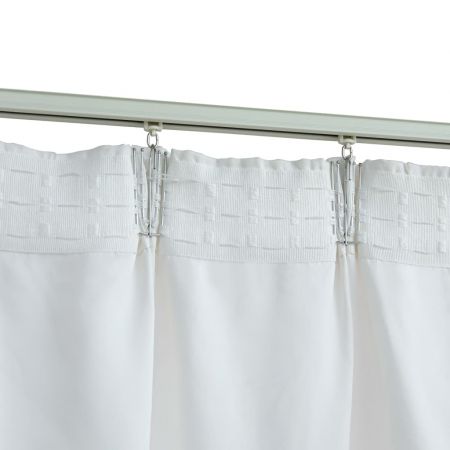 Set 2 bucati draperii opace cu carlige, alb, 140 x 245 cm