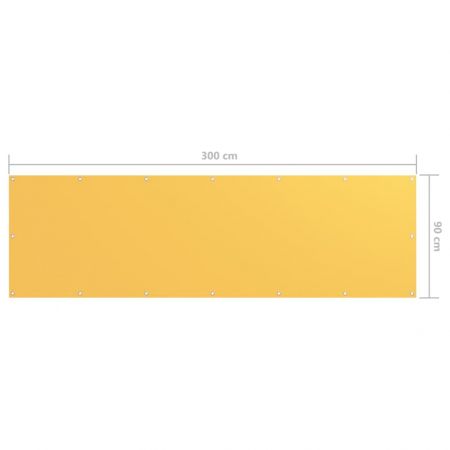 Paravan de balcon, galben, 90 x 300 cm