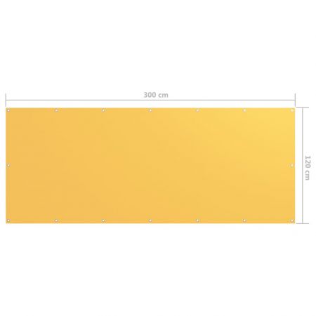 Paravan de balcon, galben, 120 x 300 cm
