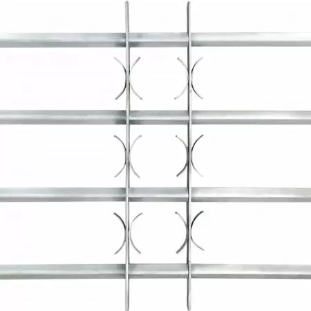 Grilaj de siguranta pentru ferestre cu 4 bare transversale, argint, 500-650 mm